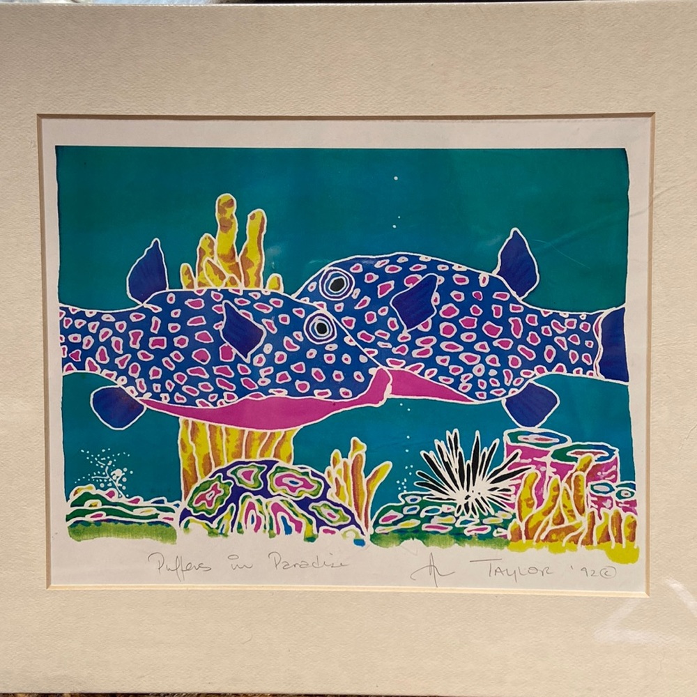 Ann Taylor signed print “Puffers in Paradise” art